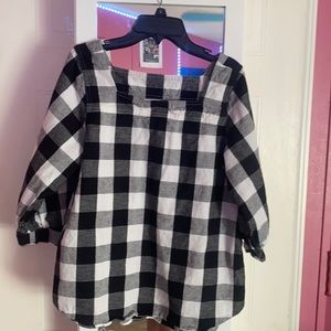 Black white plaid shirt